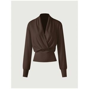 OGL Move ProWarm Surplice Tuckable Top in Espresso Size S